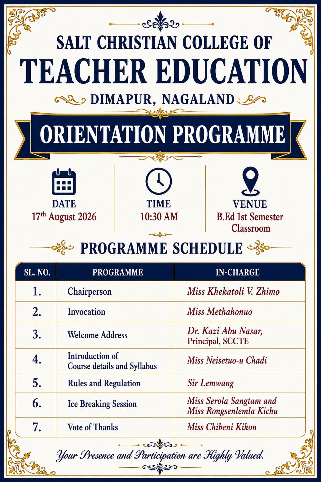 Orientation Programme 2026